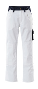 00979-430-61 Pantaloni con tasche porta-ginocchiere - bianco/blu navy