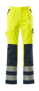 07179-470-171 Pantaloni con tasche porta-ginocchiere - giallo hi-vis/blu navy