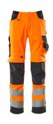 15579-860-14010 Pantaloni con tasche porta-ginocchiere - arancio hi-vis/blu navy scuro