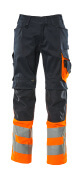 15679-860-01014 Pantaloni con tasche porta-ginocchiere - blu navy scuro/arancio hi-vis