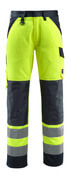 15979-948-17010 Pantaloni con tasche porta-ginocchiere - giallo hi-vis/blu navy scuro