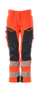 19078-511-14010 Pantaloni con tasche porta-ginocchiere - arancio hi-vis/blu navy scuro