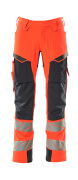 19079-511-14010 Pantaloni con tasche porta-ginocchiere - arancio hi-vis/blu navy scuro