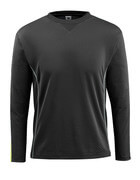 50128-933-0917 Maglietta, a maniche lunghe - nero/giallo hi-vis