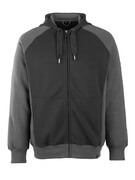 50566-963-0918 Felpa con cappuccio con chiusura lampo - nero/antracite scuro